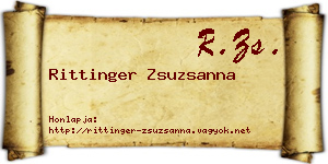 Rittinger Zsuzsanna névjegykártya
